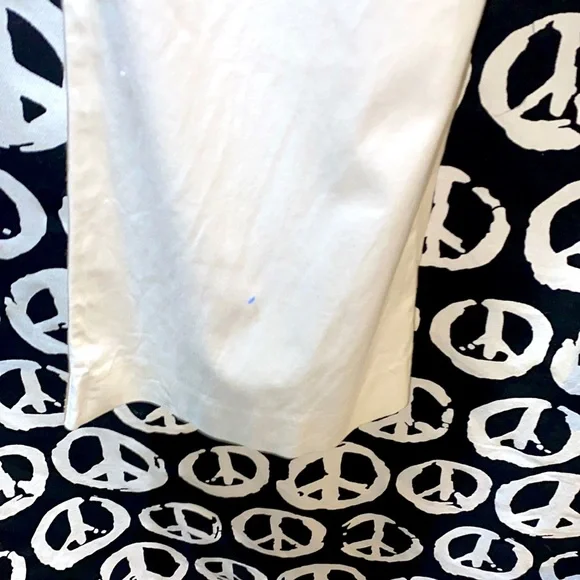 THEORY WHITE WIDE HEM COTTON/LYCRA PANTS SZ 4